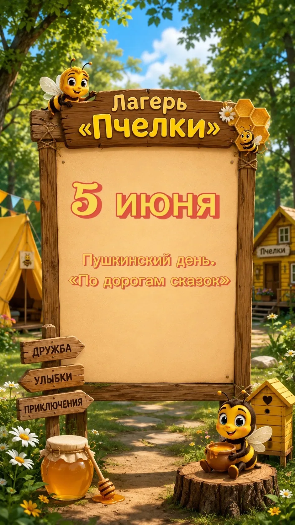 ✨ Завтра в лагере "Пчёлки"