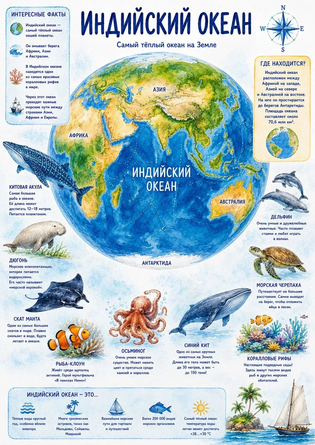 Пять  океанов 🐋
