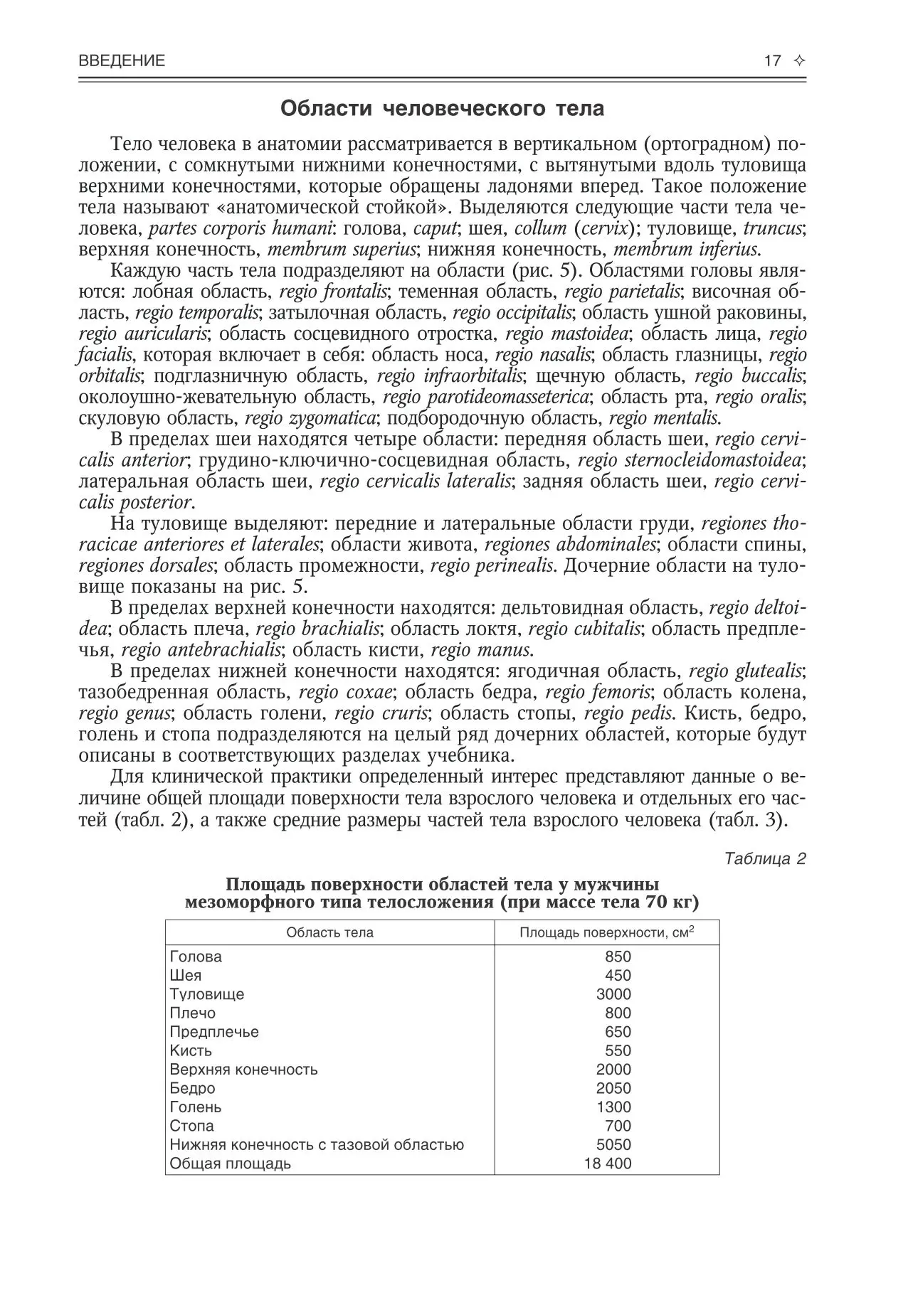 Области тела человека. Плоскости, оси и основные ориентиры