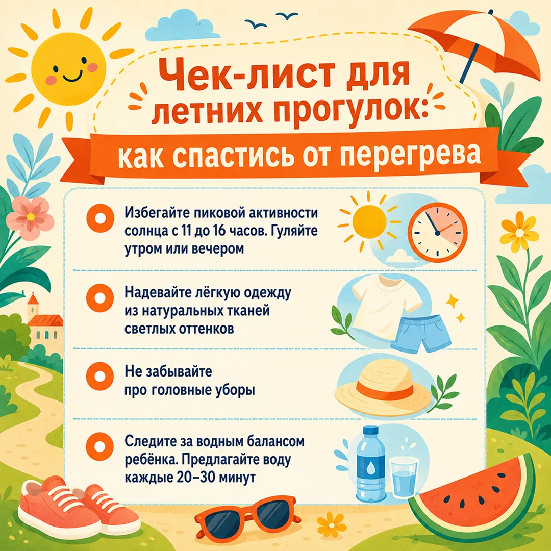 ☀️ Летние прогулки — это здорово, но не стоит забывать о безопасности

Солнце дарит тепло и радость,