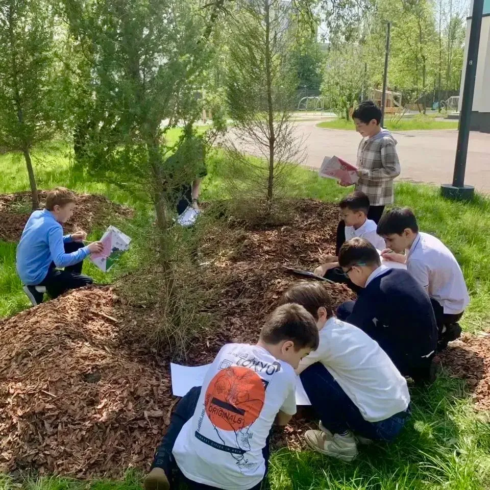 🌿 Учёба на свежем воздухе  В начальной школе прошла серия занятий на свежем воздухе. В одном классе 