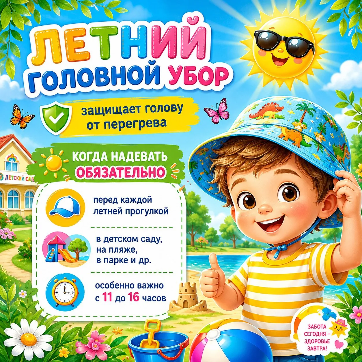 🌞 ЛЕТО В РАЗГАРЕ: ЗАЩИЩАЕМСЯ ОТ СОЛНЦА ПРАВИЛЬНО! 🧢👒

Дорогие родители! Лето – это пора игр, весе