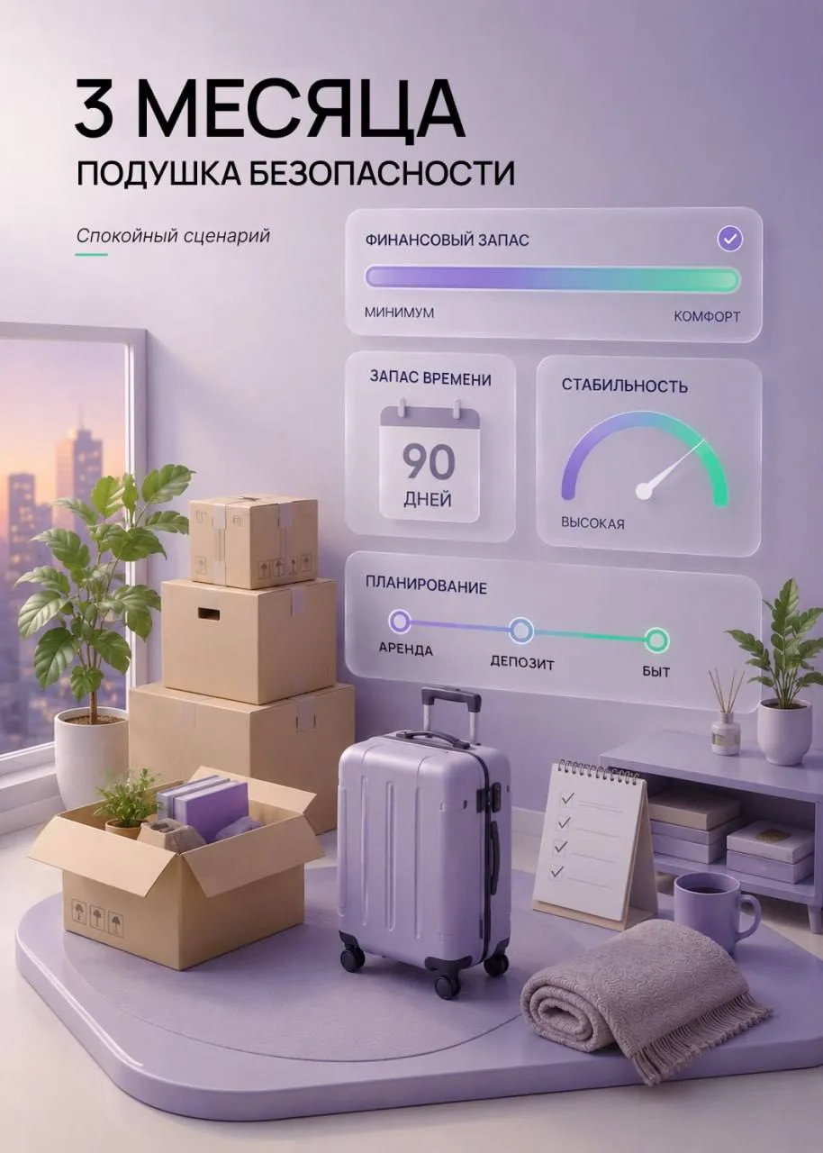 #помощь_переезжающим
🧳На сколько месяцев вам нужна финансовая подушка при переезде (3 часть, послед