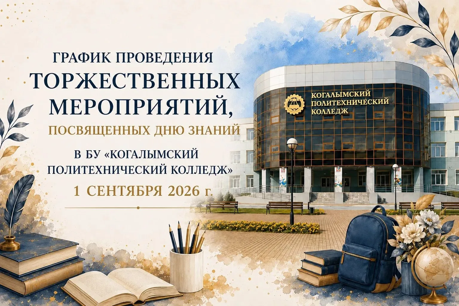 🎓 ГРАФИК ПРОВЕДЕНИЯ ТОРЖЕСТВЕННЫХ МЕРОПРИЯТИЙ, ПОСВЯЩЕННЫХ ДНЮ ЗНАНИЙ В БУ «КОГАЛЫМСКИ...