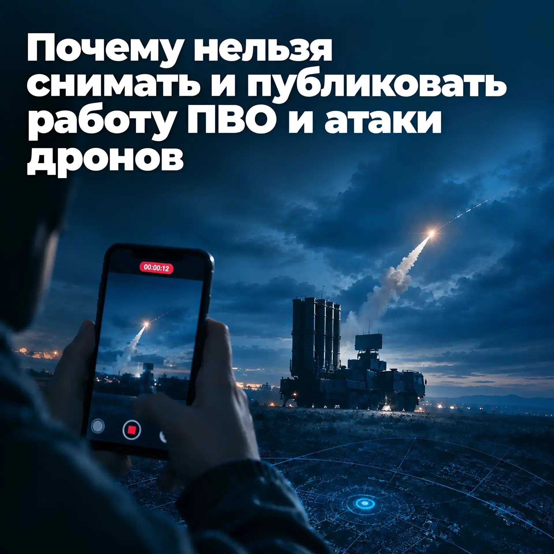 Почему запрещено снимать работу ПВО и атаки дронов? Публикация таких видео в социальных...