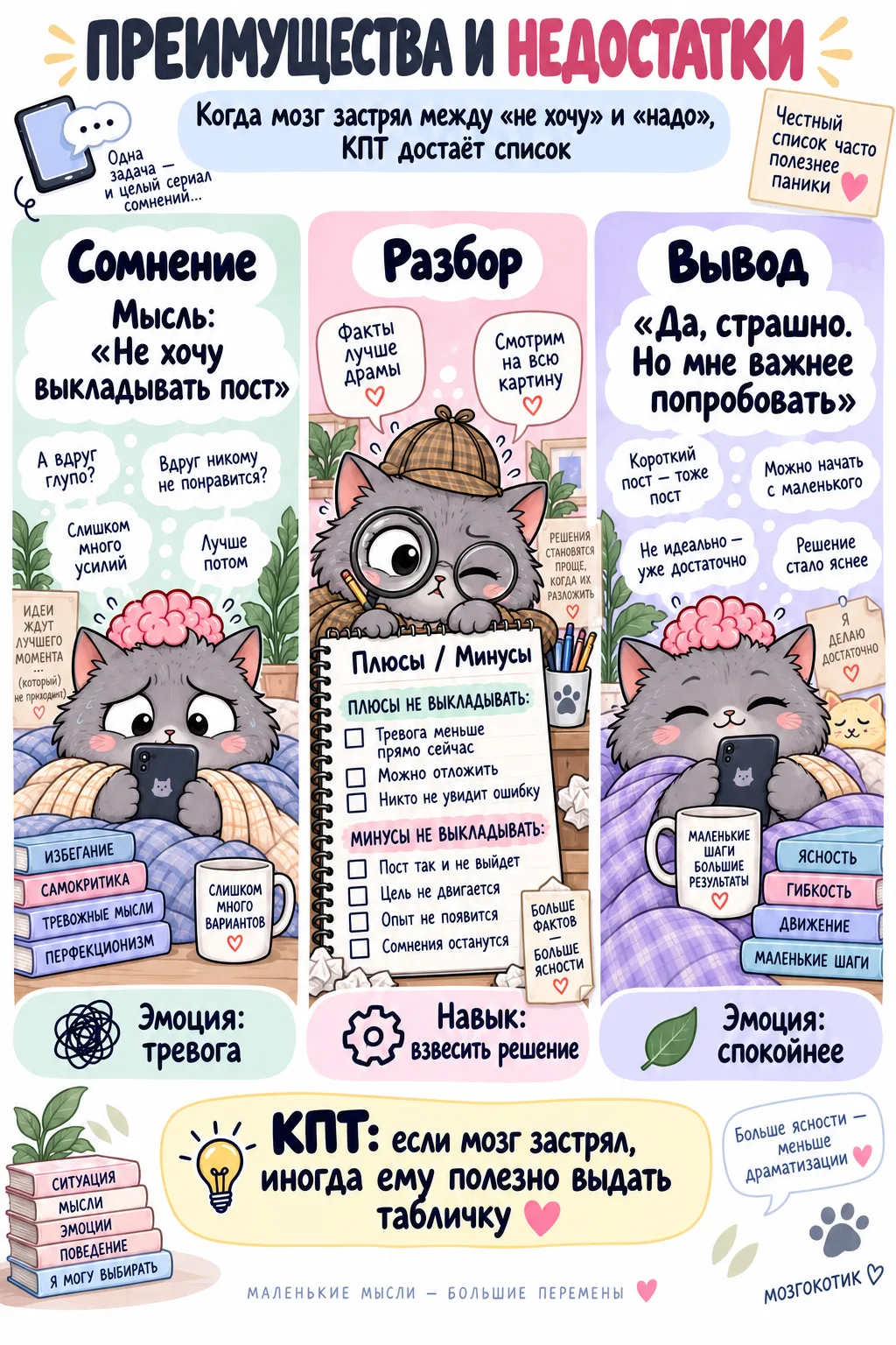 Плюсы и минусы: неожиданно, таблица