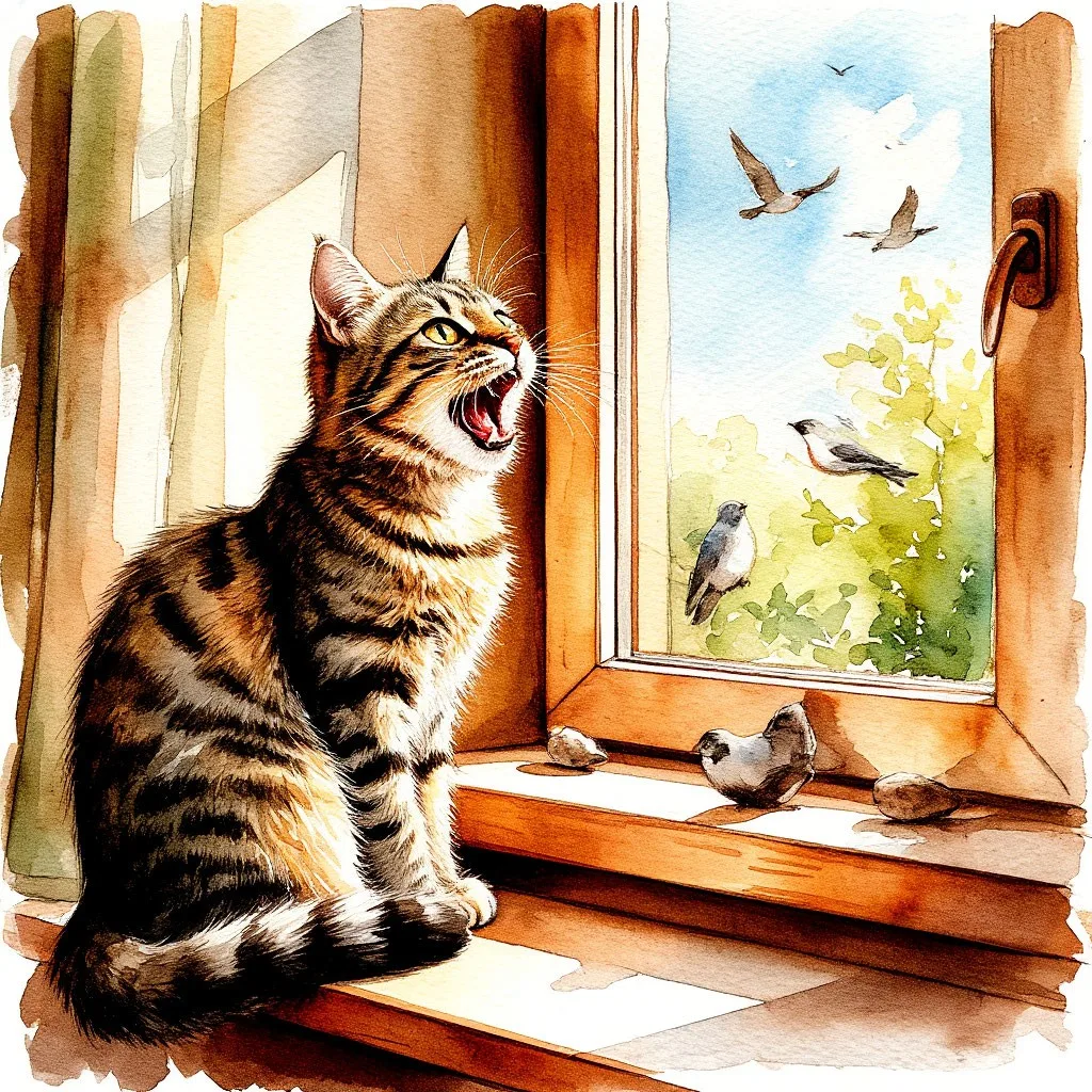 * Кошка (Стихи для детей) *

У меня заикала кошка,
Не поверите - так и было,
Загляделась на птиц в о