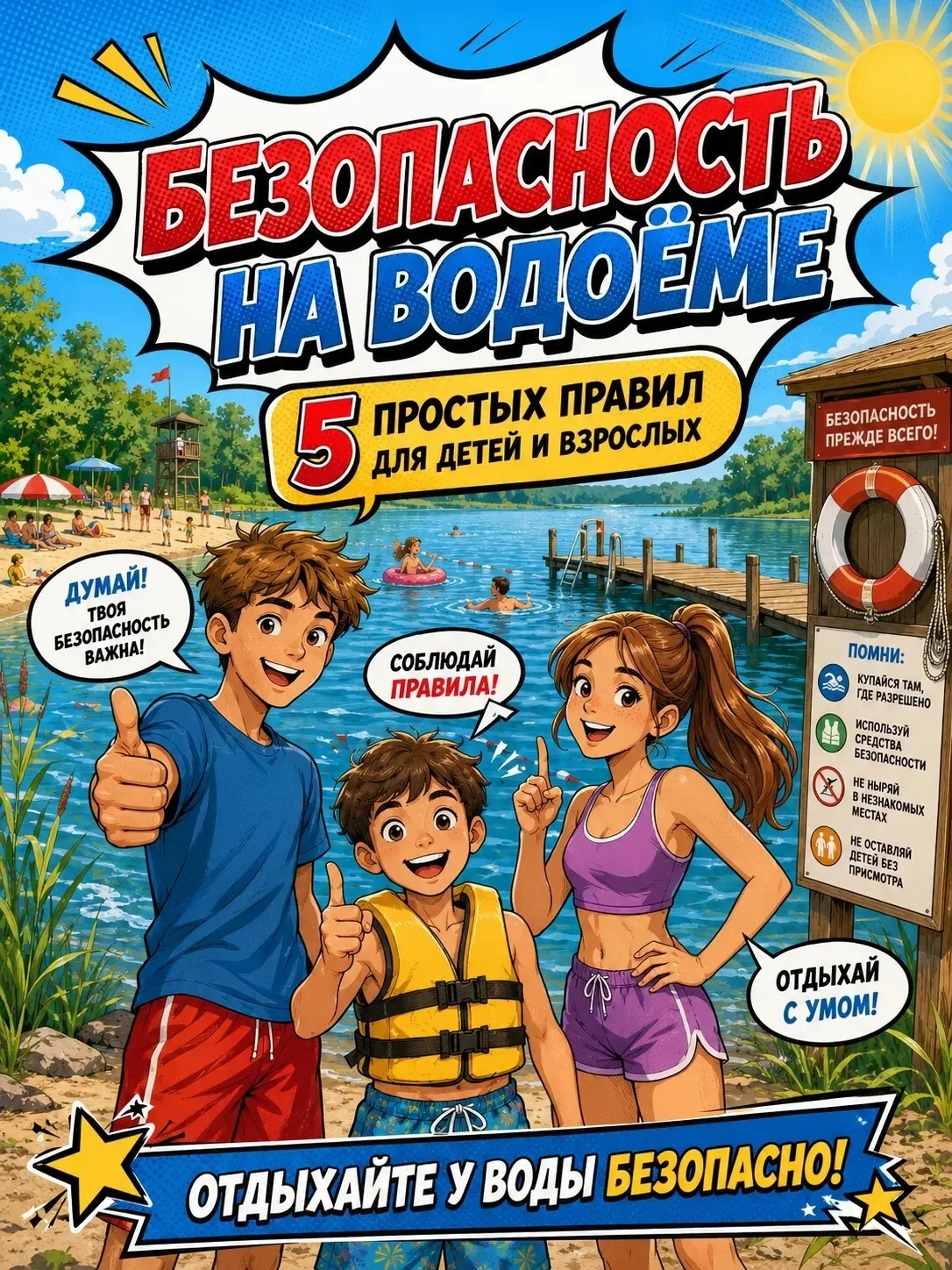 🌊  В жаркую погоду так и хочется скорее окунуться в воду. Но важно помнить: купание должно быть не 