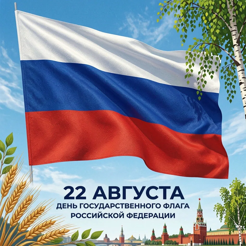 🎉 День Государственного флага Российской Федерации — 22 августа! 🇷🇺