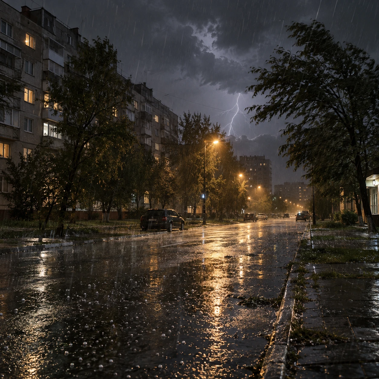 ⛈ Дождь с грозой и градом ожидаются ночью и утром местами по ЛНР.