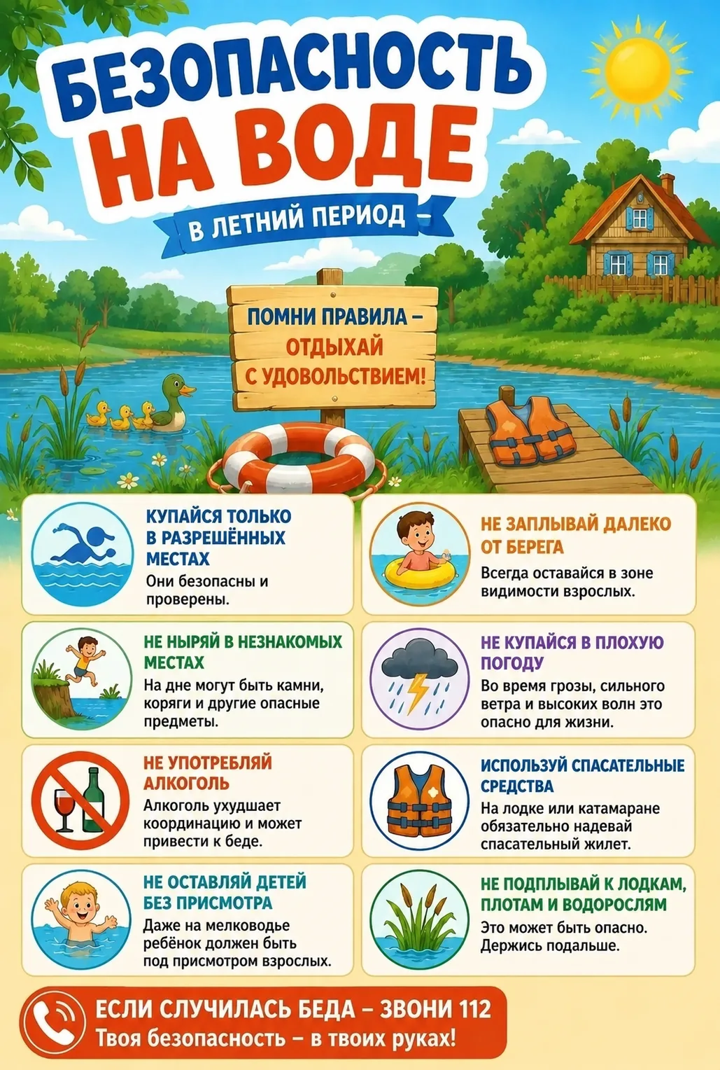 Летний отдых у воды — это настоящее удовольствие, но вместе с радостью он несёт и серьёзные риски. Д