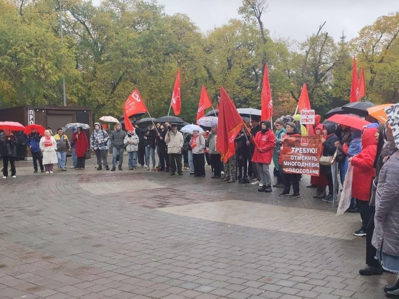 В Тюмени на площадке гайд-парка, где согласование акций не требуется, состоялся митинг ...