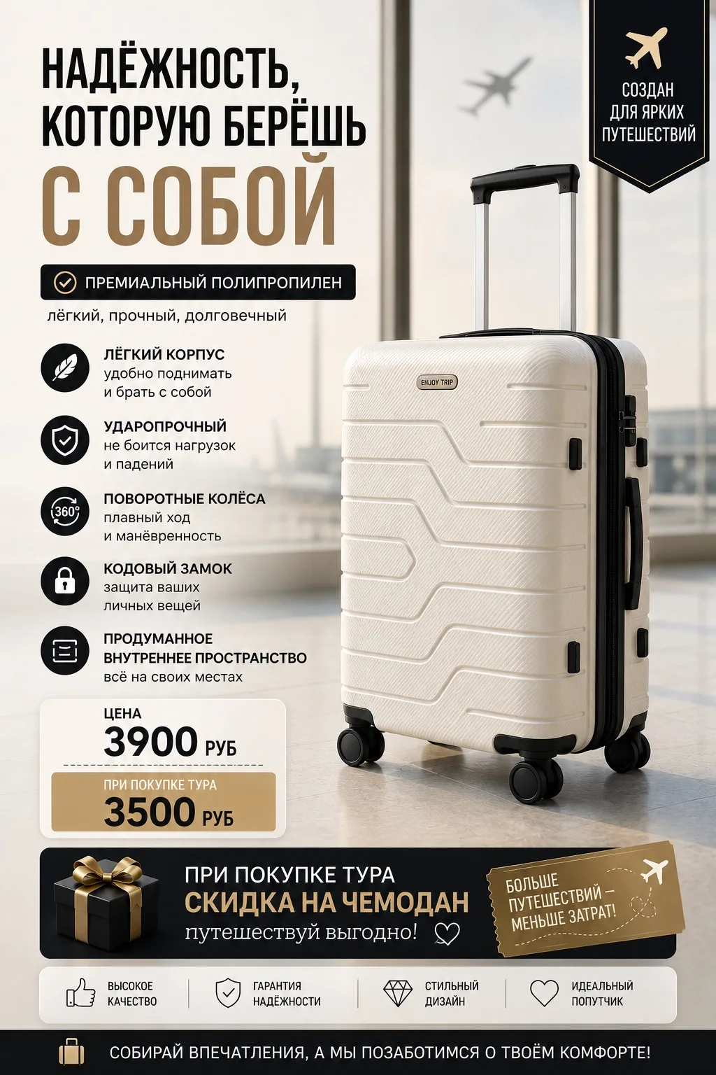 Друзья, вместе с турами также продаю полипропиленовые чемоданы 🧳 Размеры С, М, Л.