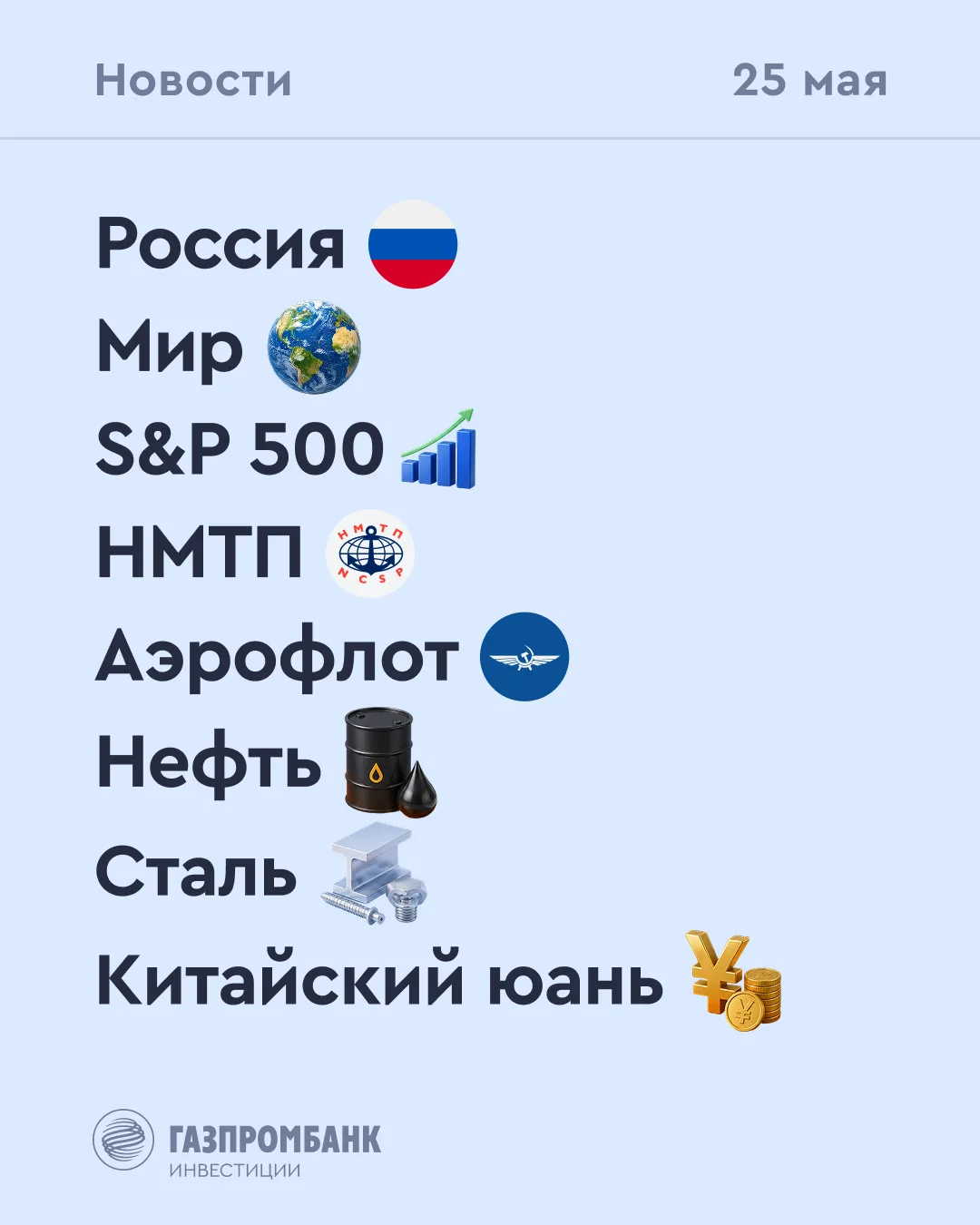 ➡️ Что происходит на рынке Сегодня, 25 мая  🔹 Денежная масса (агрегат М2) увеличилась в апреле на 1,