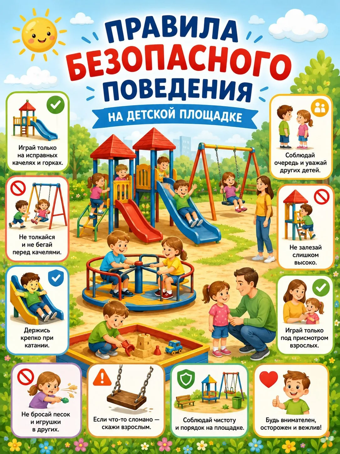 Детская площадка — это место радости, движения и весёлых игр.