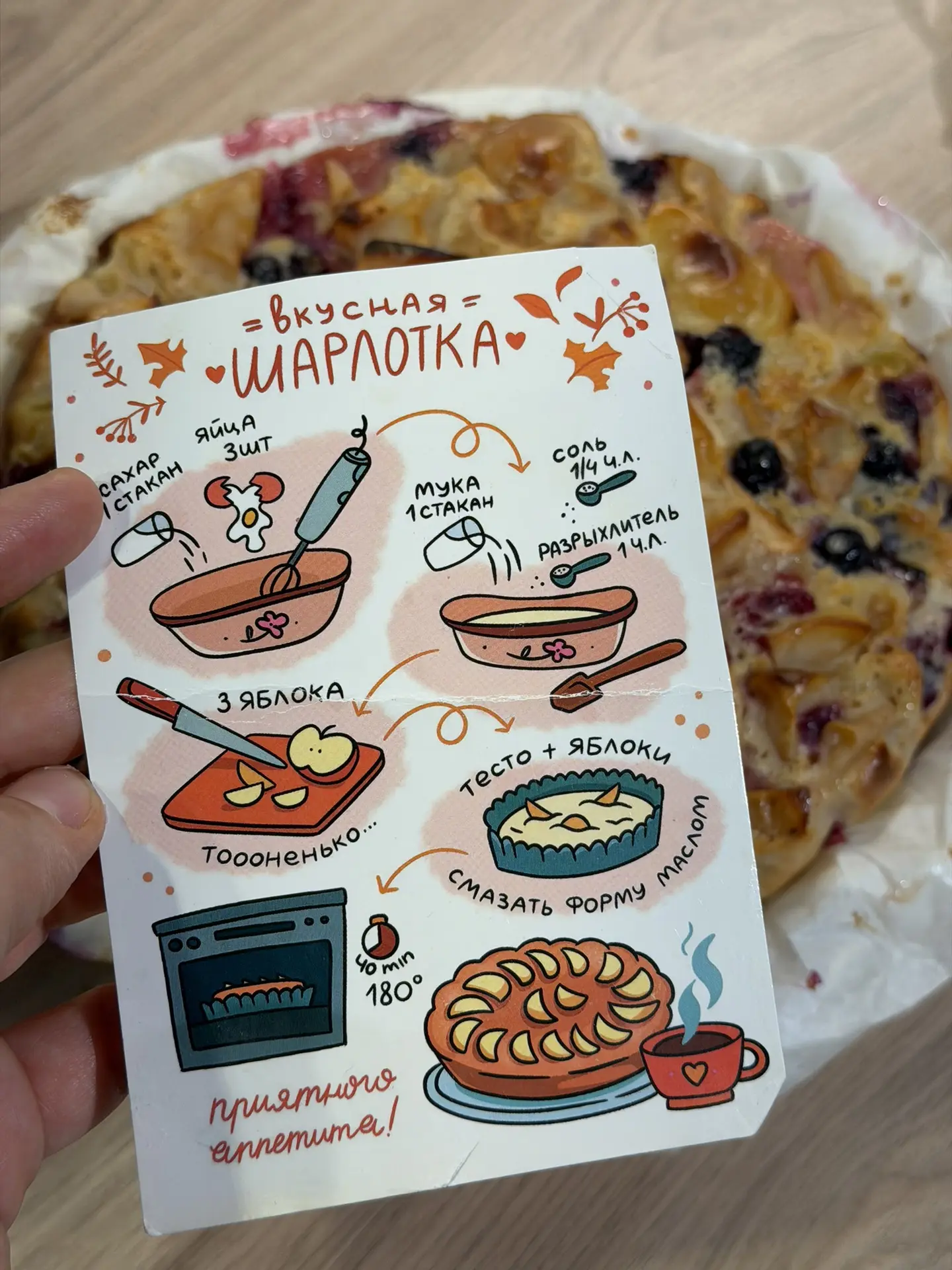Беспроигрышный рецепт шарлотки забирайте.