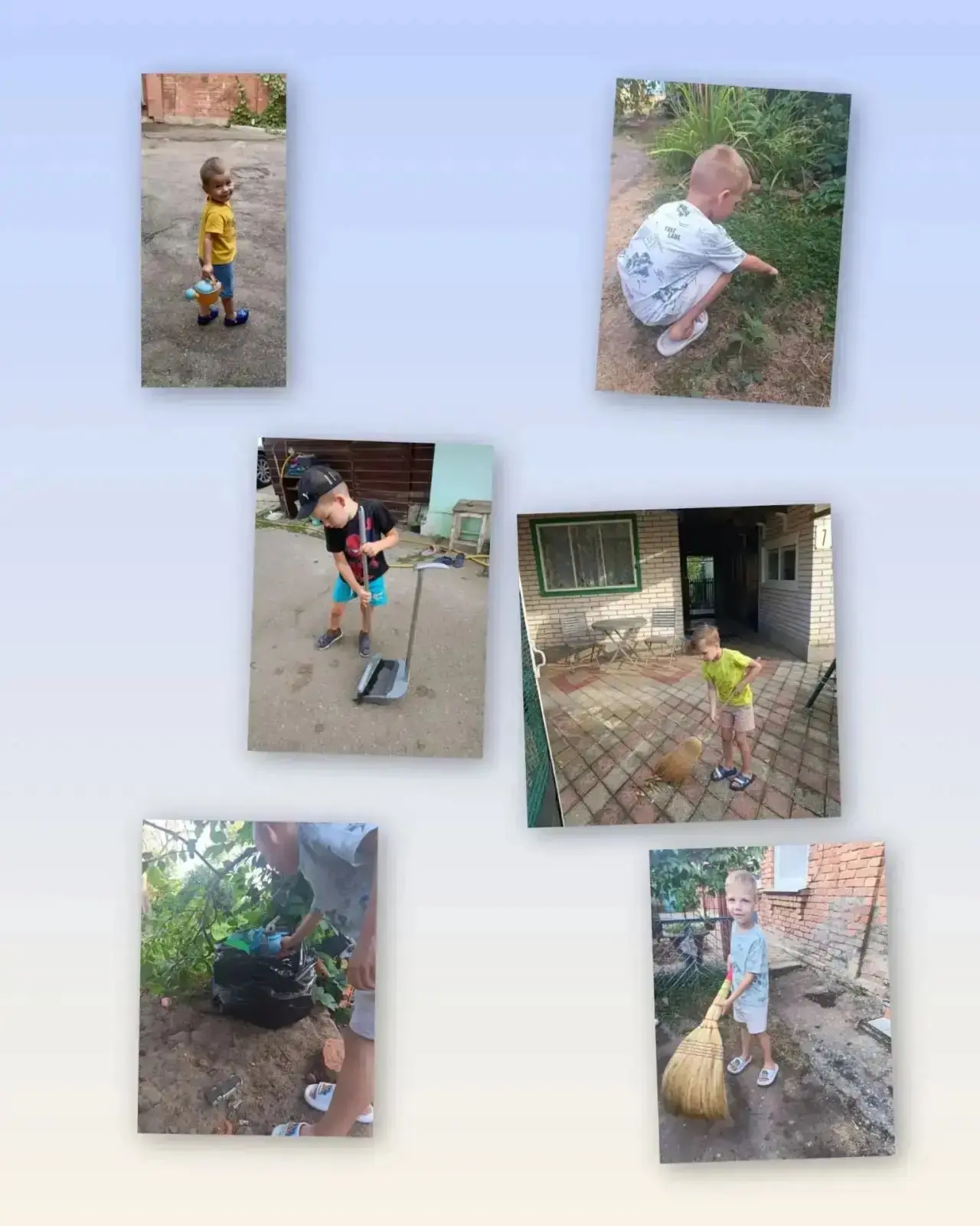 Группа ТНР 
Фотоколлаж «Субботник возле дома». Это не просто уборка во дворе, а формирование у детей
