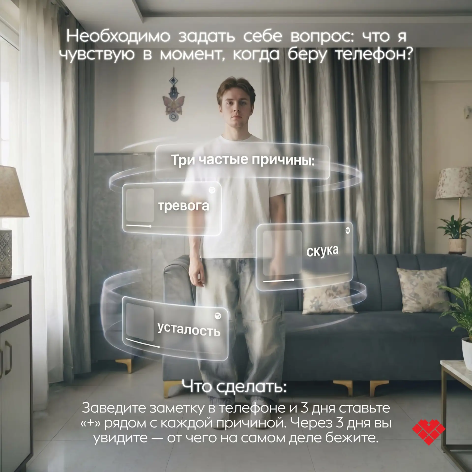 Знакомо чувство, когда телефон сам «тянет» руку? Проверить ленту, мессенджеры, новости… Потом — уста