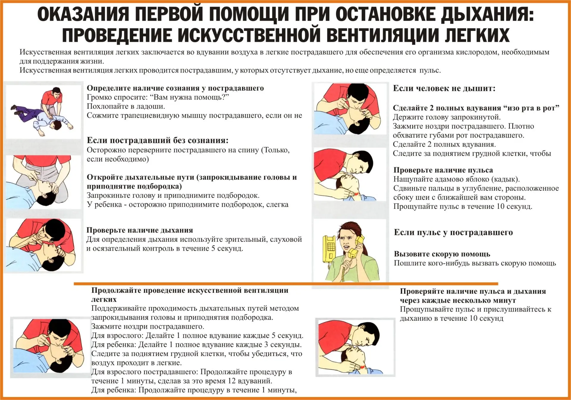 🚨 ПРАВИЛА ОКАЗАНИЯ ПЕРВОЙ ПОМОЩИ ПРИ ОСТАНОВКЕ ДЫХАНИЯ