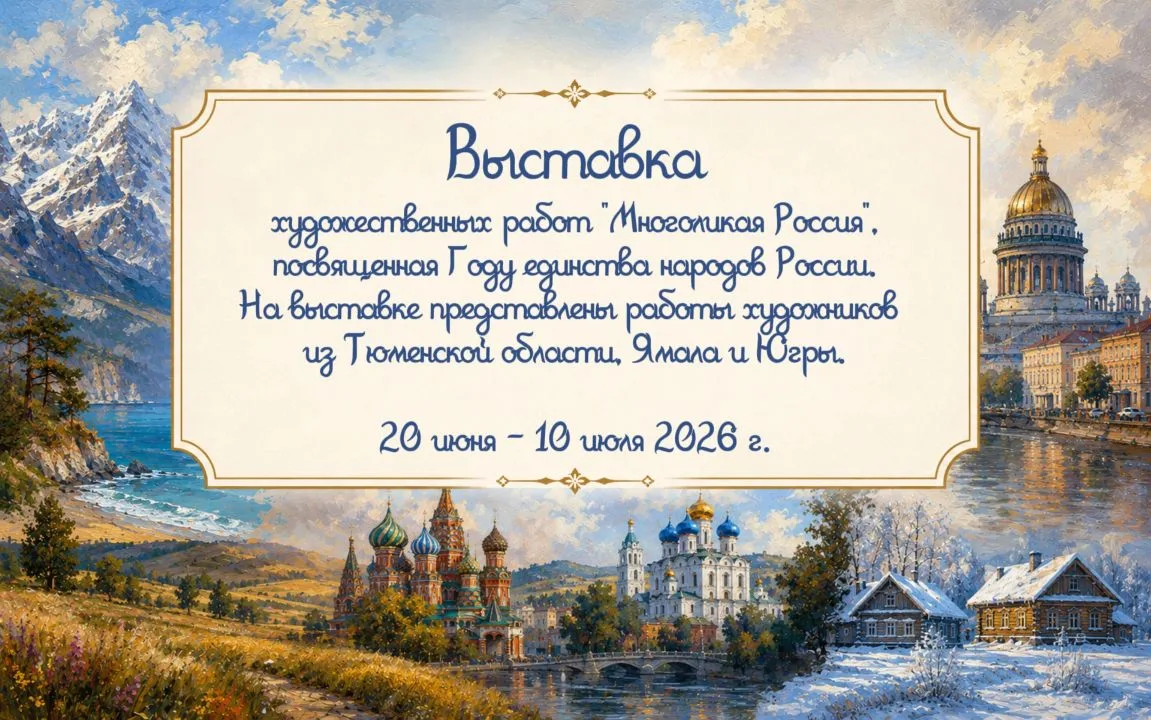 Объявление: 20 июня, в 11.00 в представительстве ЯНАО в Тюменской области откроется выставка  художе