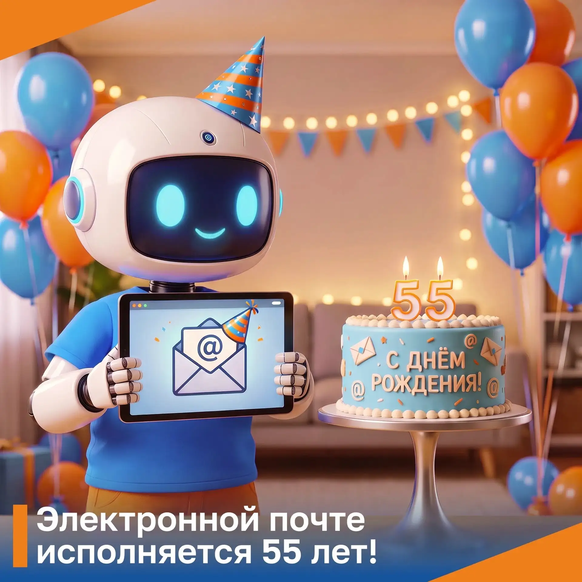 🥳 Электронная почта e-mail сегодня отмечает юбилей — 55 лет!