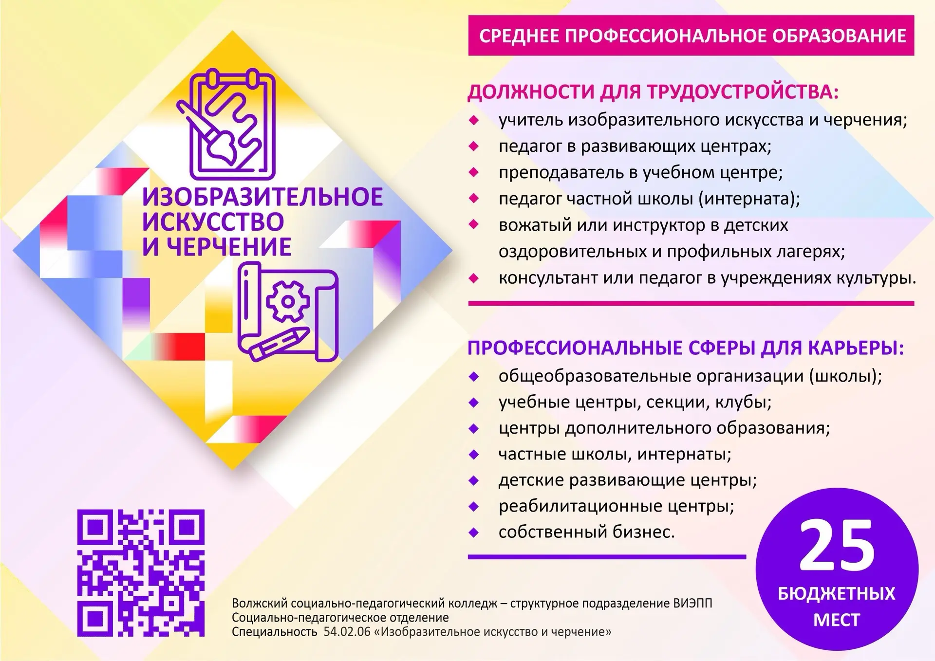🎓Приглашаем абитуриентов на обучение по специальности: «Изобразительное искусство и черчение» 

🏛️