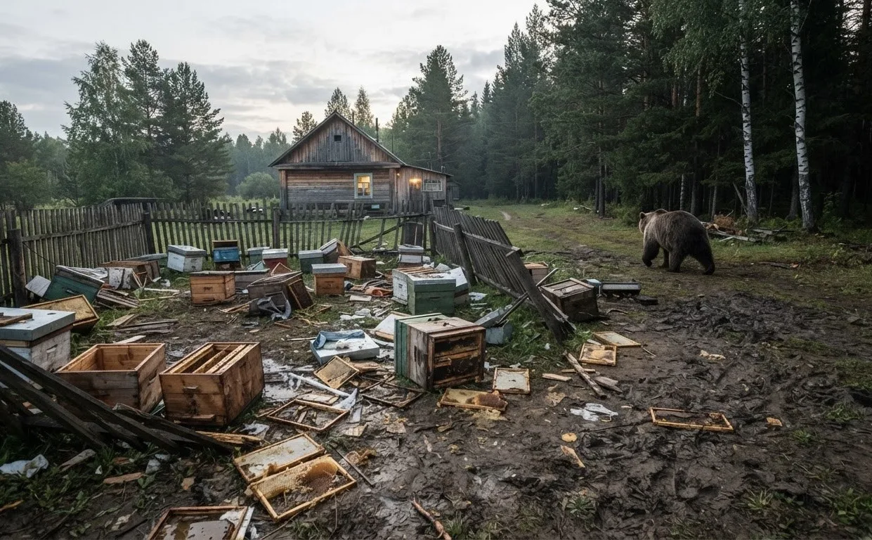 🐻 Медведь разорил пасеку и приходил к дому в Заринском районе
