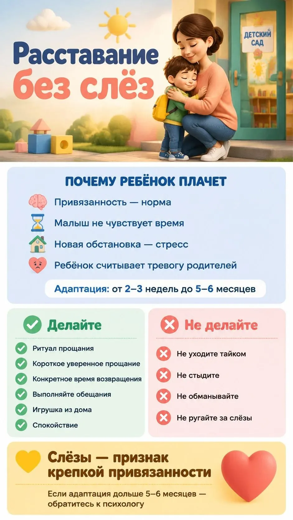 ▎Расставание без слёз: почему ребёнок плачет и как помочь?