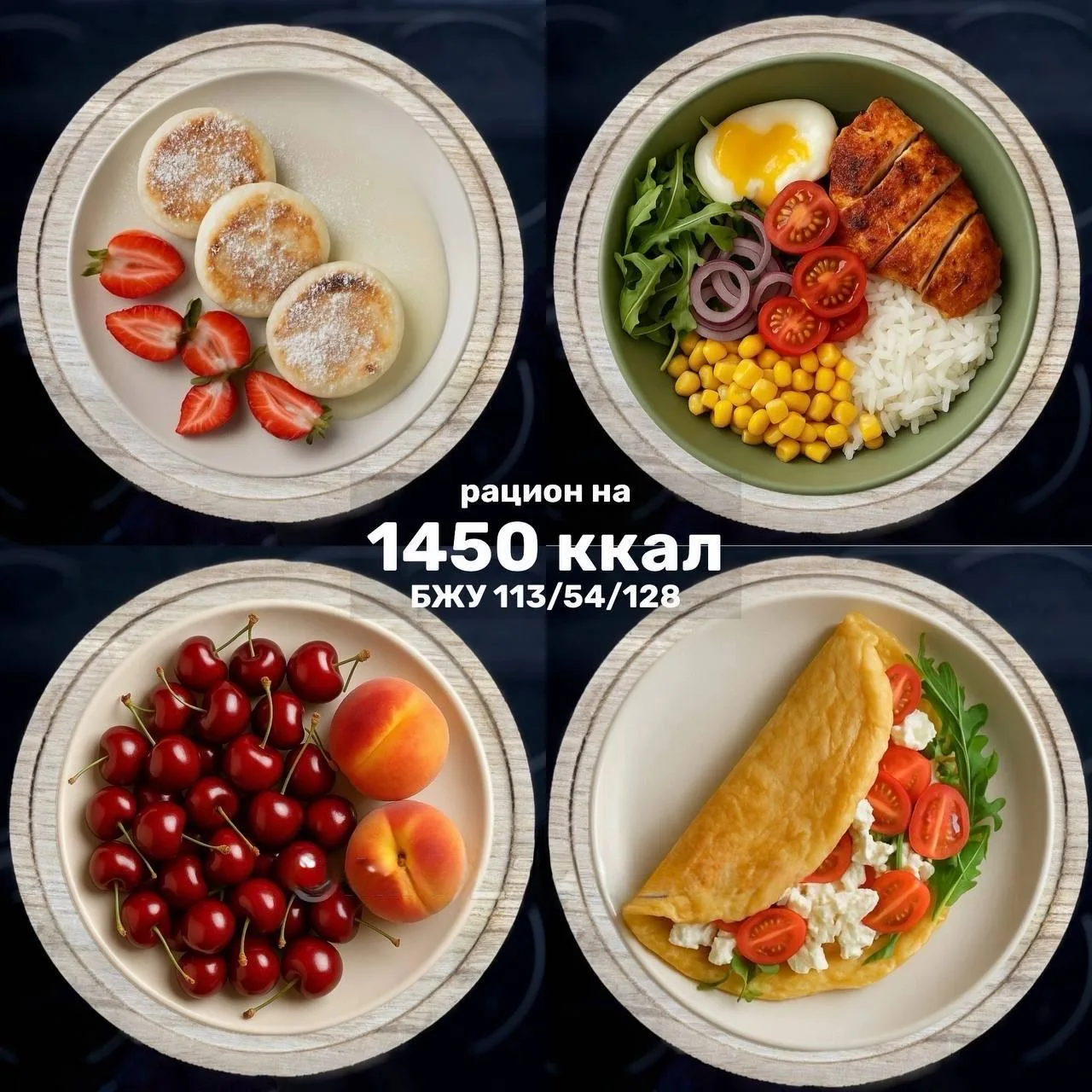 Сбалансированный рацион на 1450 ккал 🥗✨