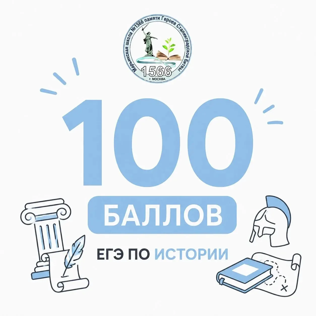 💯 баллов! 

Поздравляем нашего выпускника с блестящим результатом на Едином Государственном Экзамен