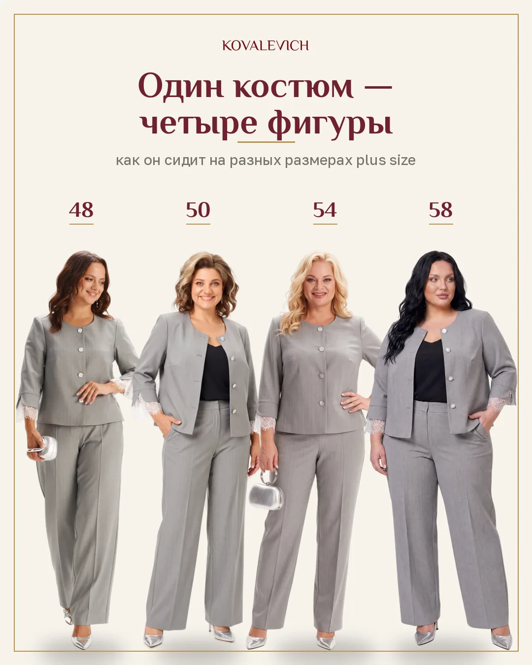 Показываем, как одна и та же модель смотрится на разных фигурах