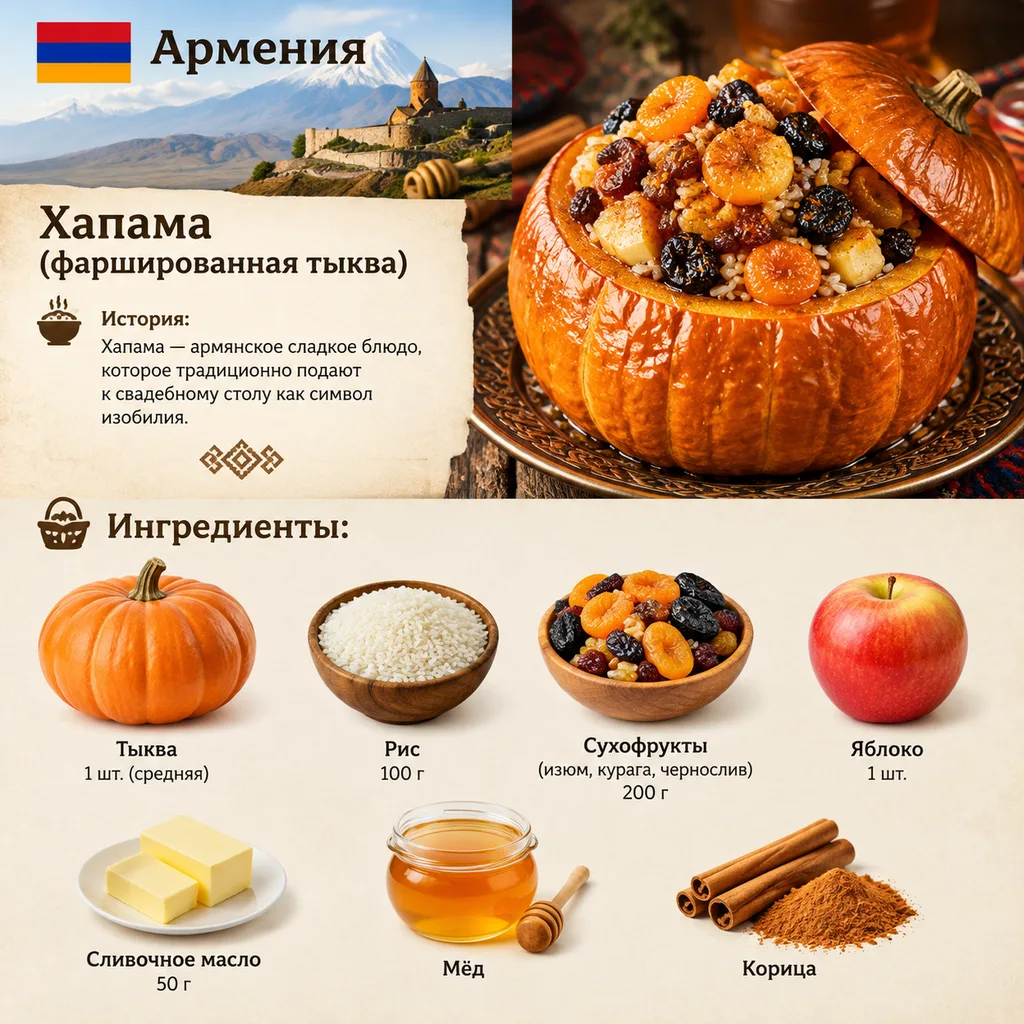 Армения: Хапама (фаршированная тыква)