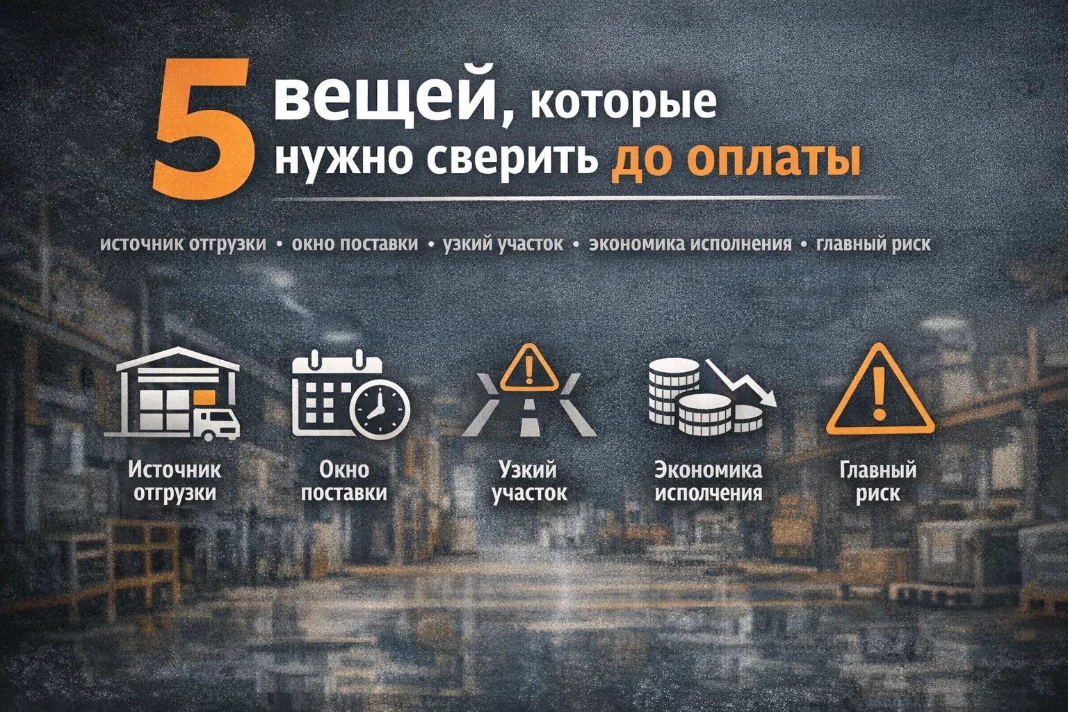 5 вещей, которые профессионал сверяет до оплаты, чтобы поставка не развалилась в исполн...