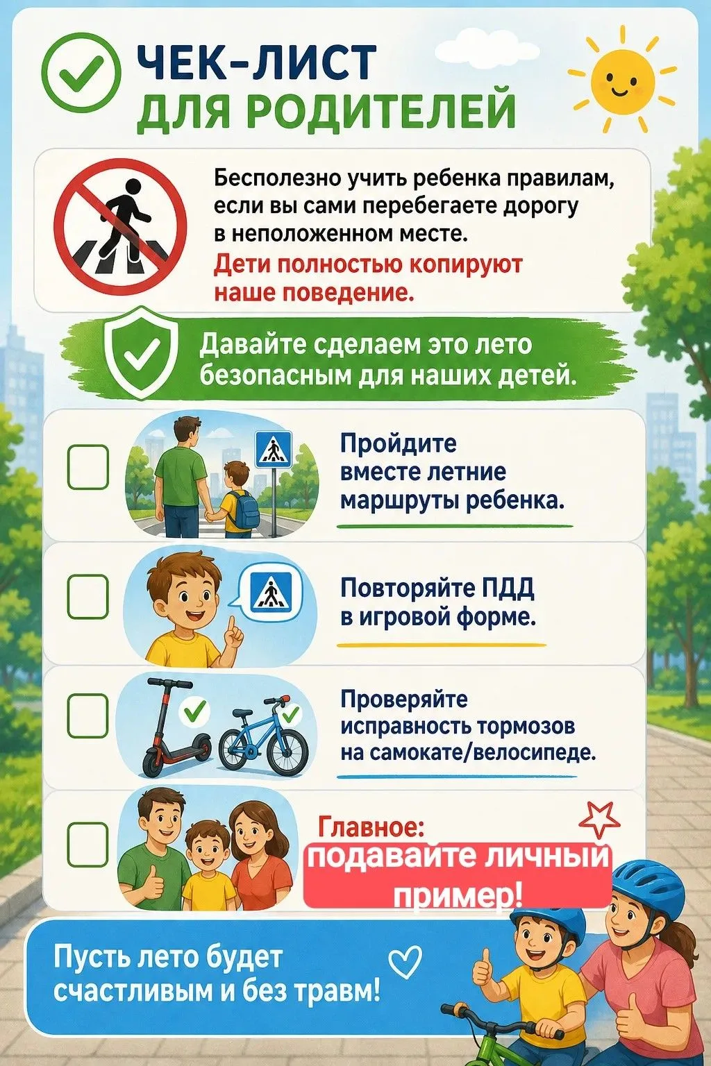Вы, ребенок, транспорт и дорога