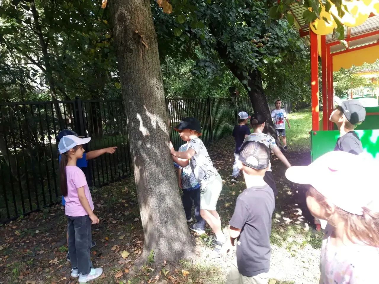 В подготовительной группе ребята учились без компаса и карты определять стороны горизон...