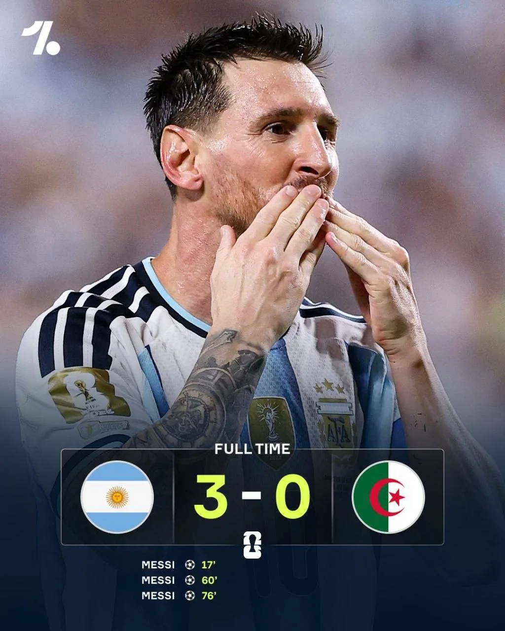 🇦🇷 Хет-трик Лео Месси
приносит победу Аргентине!