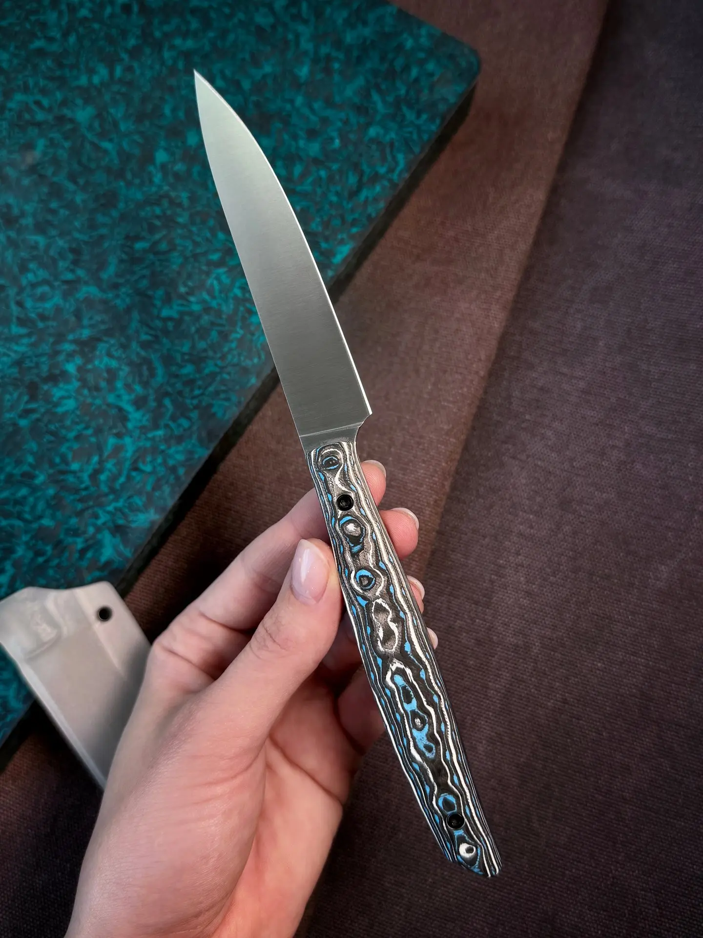 Овощной нож "Семечка" с клинком из стали М390.