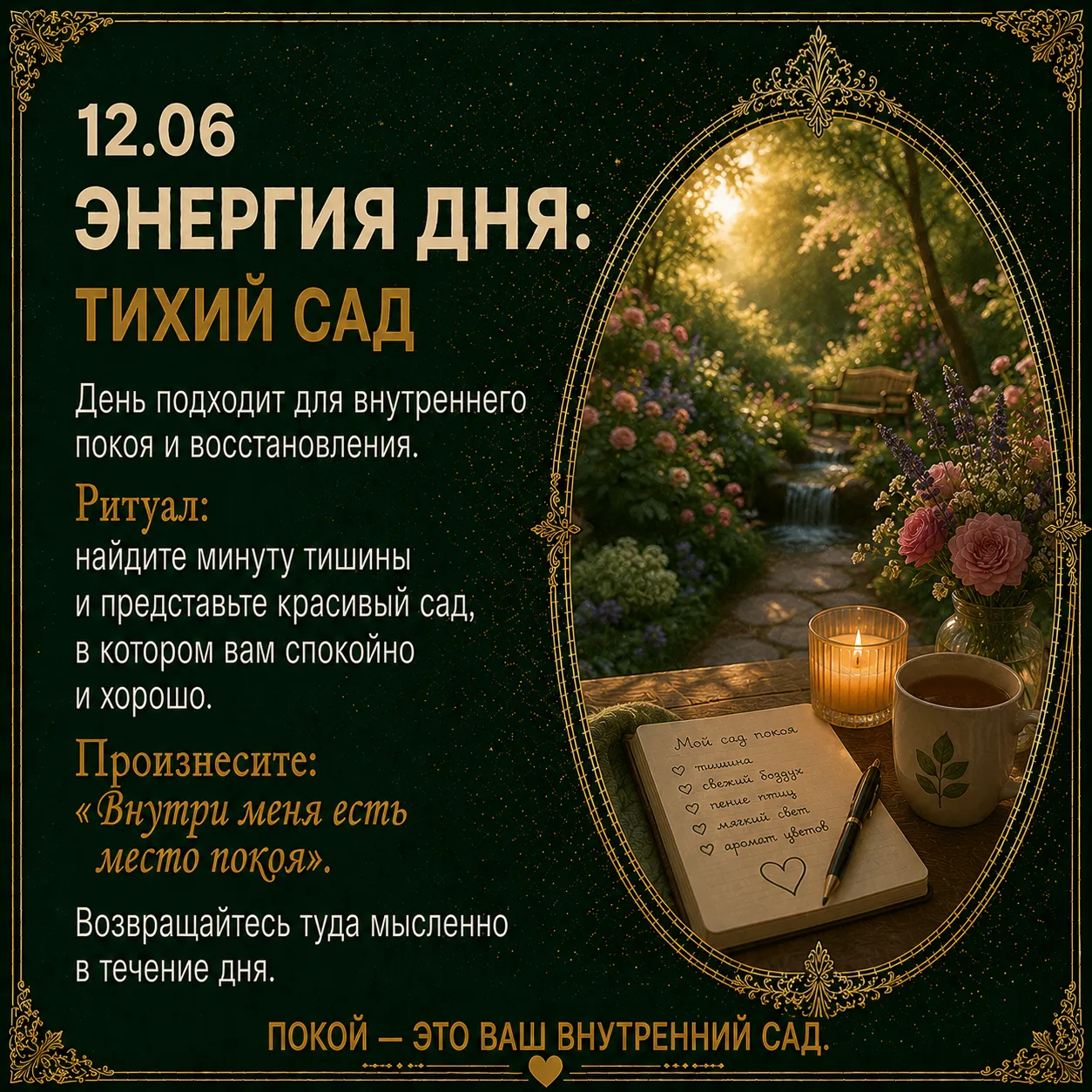 🪴Энергия дня: тихий сад