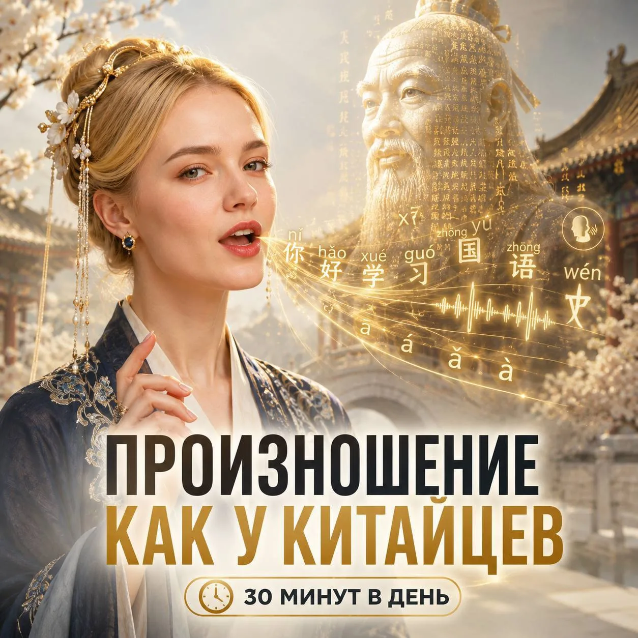 За месяц вы поставите произношение как у китайцев и сможете читать и писать 100 базовых иероглифов!
