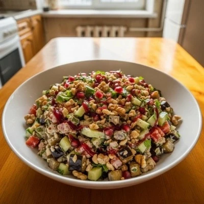 Салат «Восточная сказка» 🕌🥒

Микс сочных овощей, жареных баклажанов, зелени и пикантного чесночног