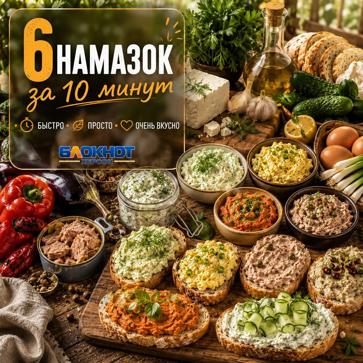 🥖 6 намазок, которые легко приготовить всего за 10 минут