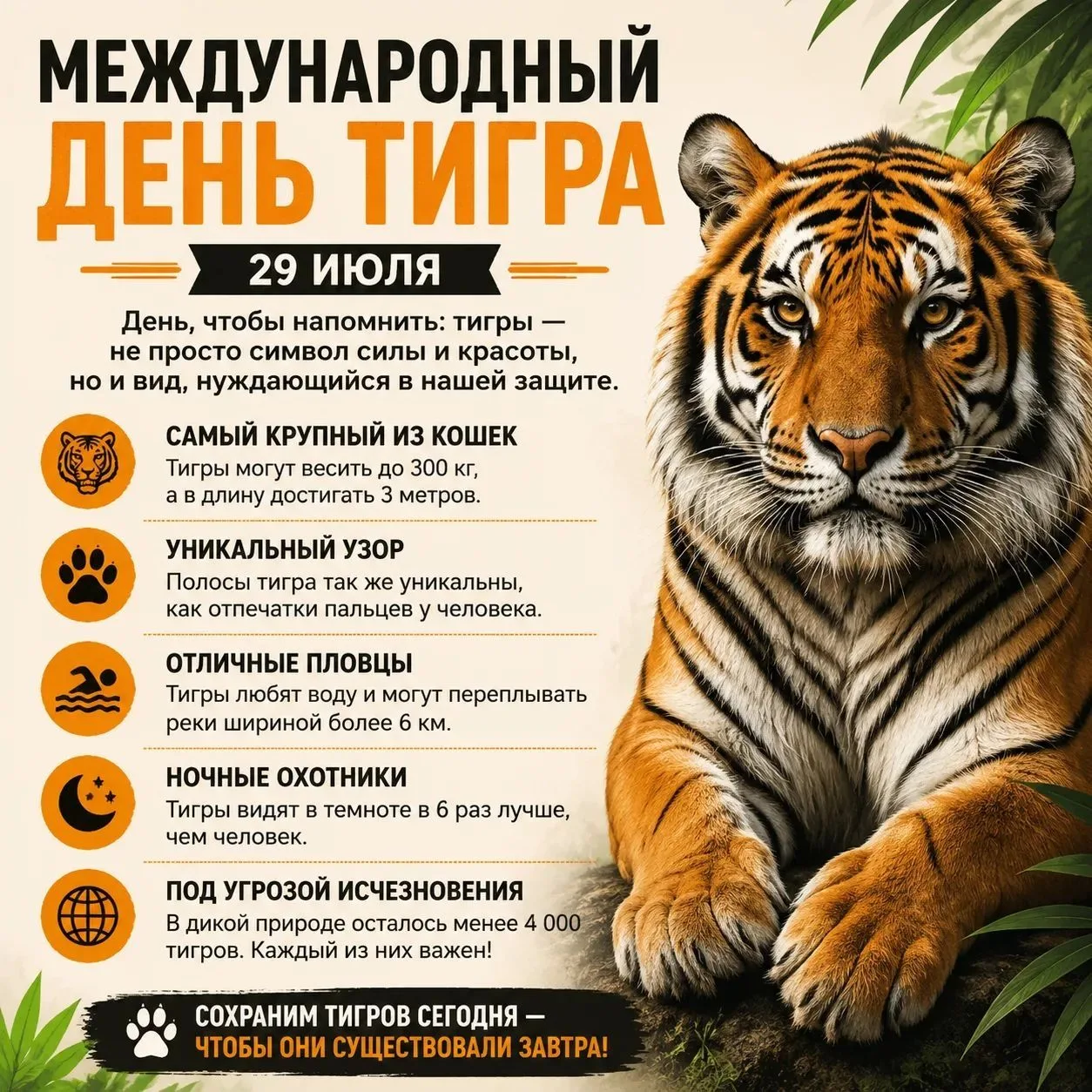 🐯 День Тигра: Праздник силы и грации! 🐯Сегодня особенный день – День Тигра! 🎉 Этот день посвящен 
