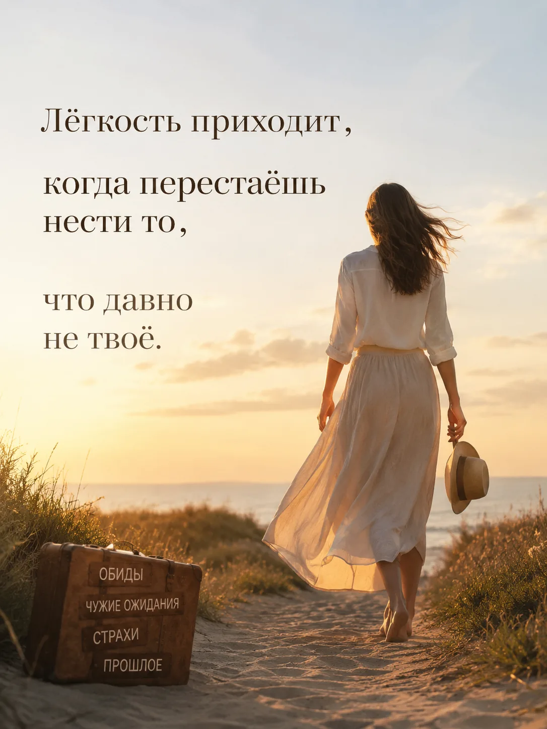 Лёгкость приходит,
когда перестаёшь
нести то,
что давно
не твоё.

❤ Психология отношений