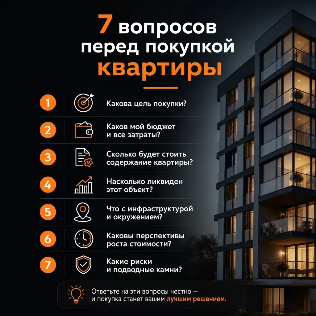 7 вопросов себе перед покупкой квартиры: полный гайд