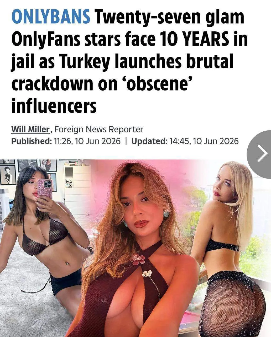 Турция начала кампанию против турецких моделей на OnlyFans, — турецкие СМИ.

Власти Стамбула заверши