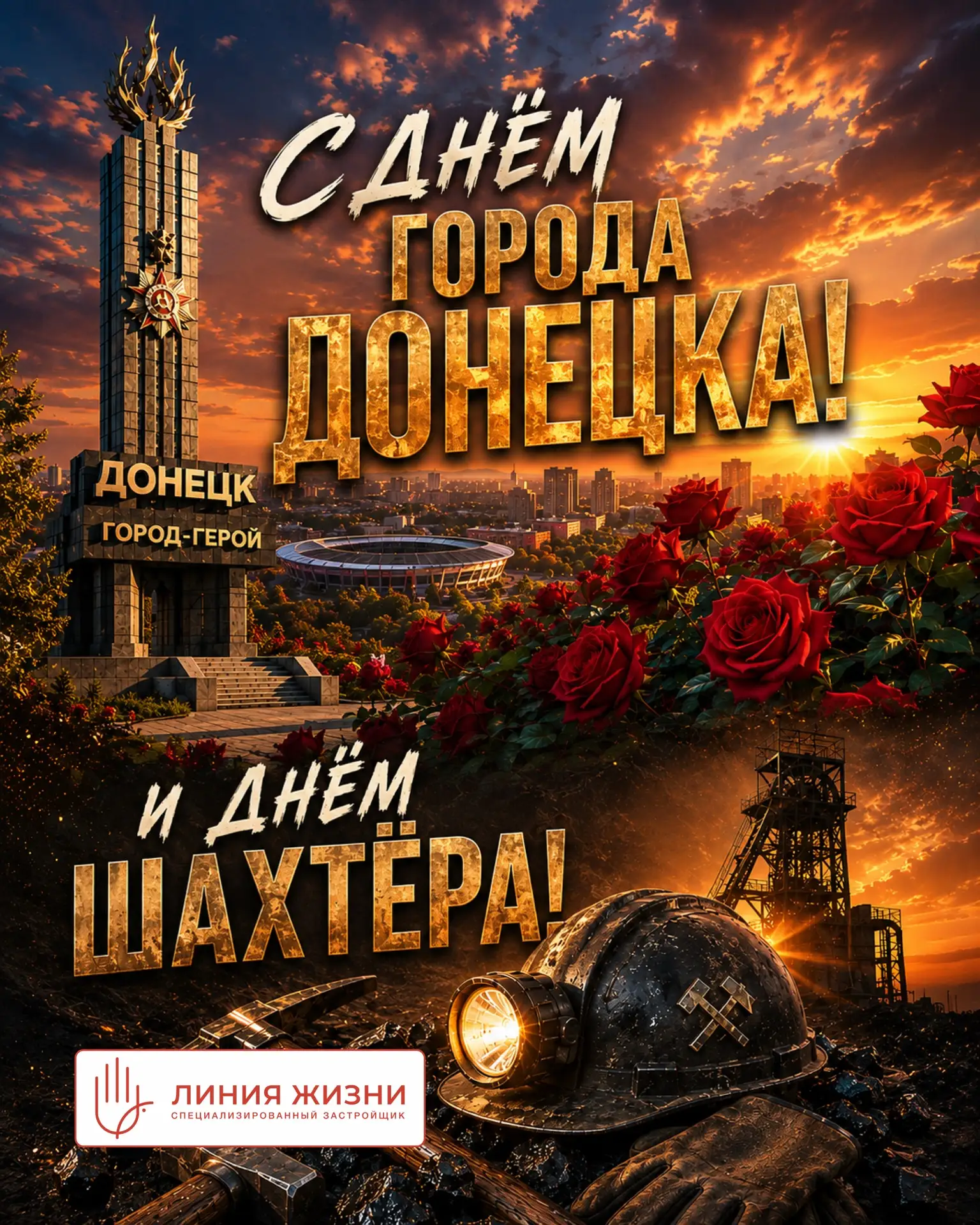 ⛏️ С Днём шахтёра и Днём города Донецка!