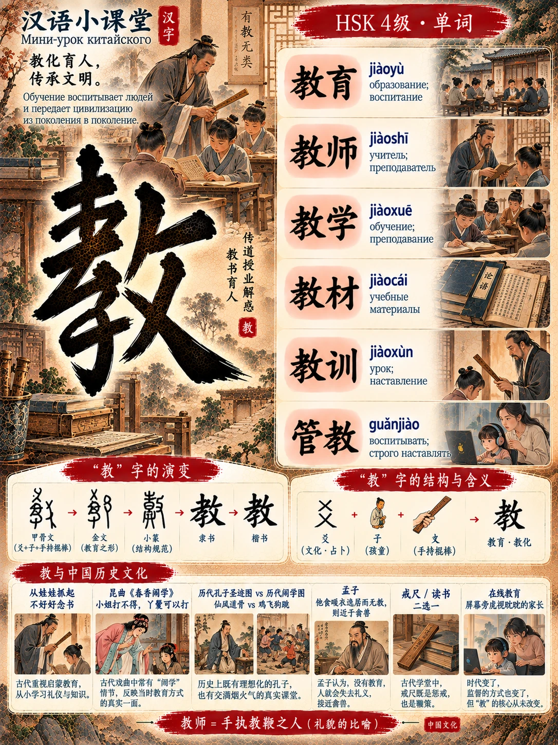🇨🇳 汉语小课堂 | 汉字的故事 📖 | Мини-урок китайского