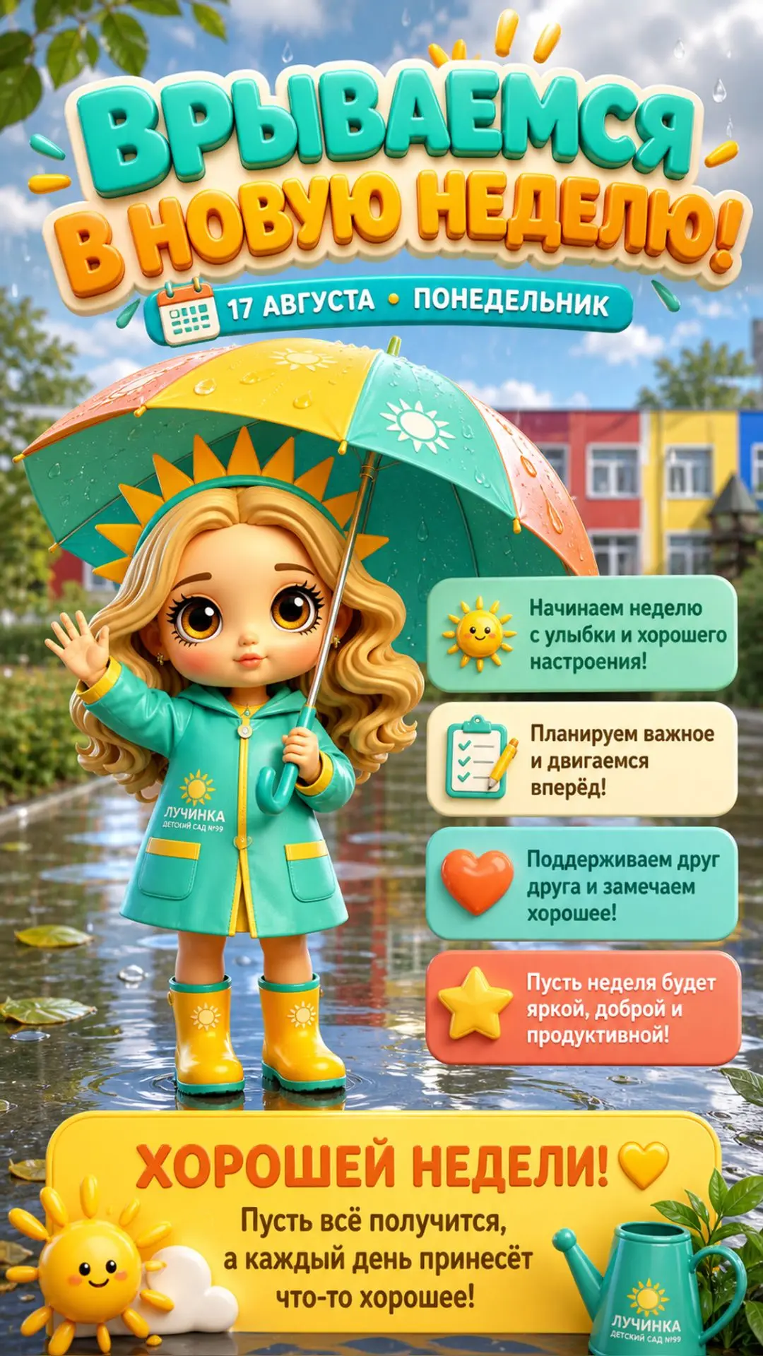 🌦️ Доброе утро! С новой августовской неделей!