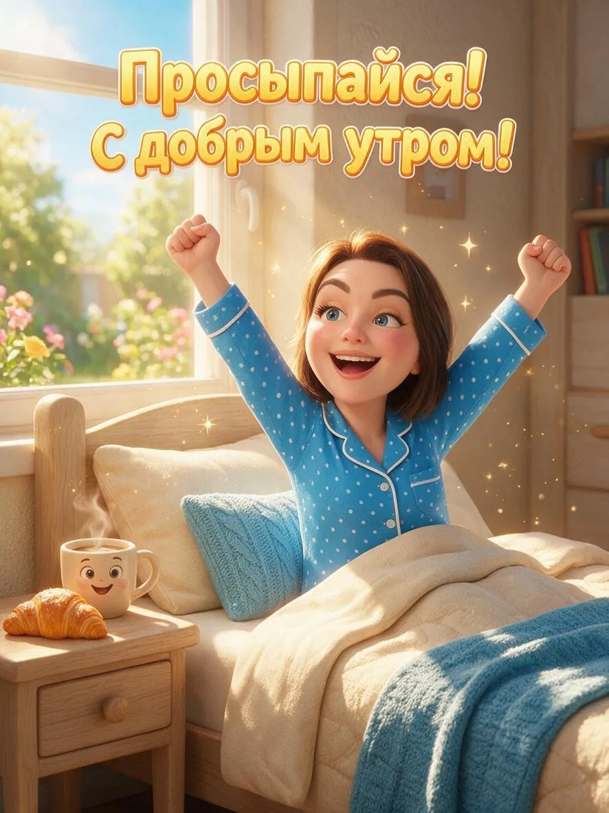 Открытка для утреннего настроения ☕
С добрым утром! Забирай уютную открытку и отправляй близким, что