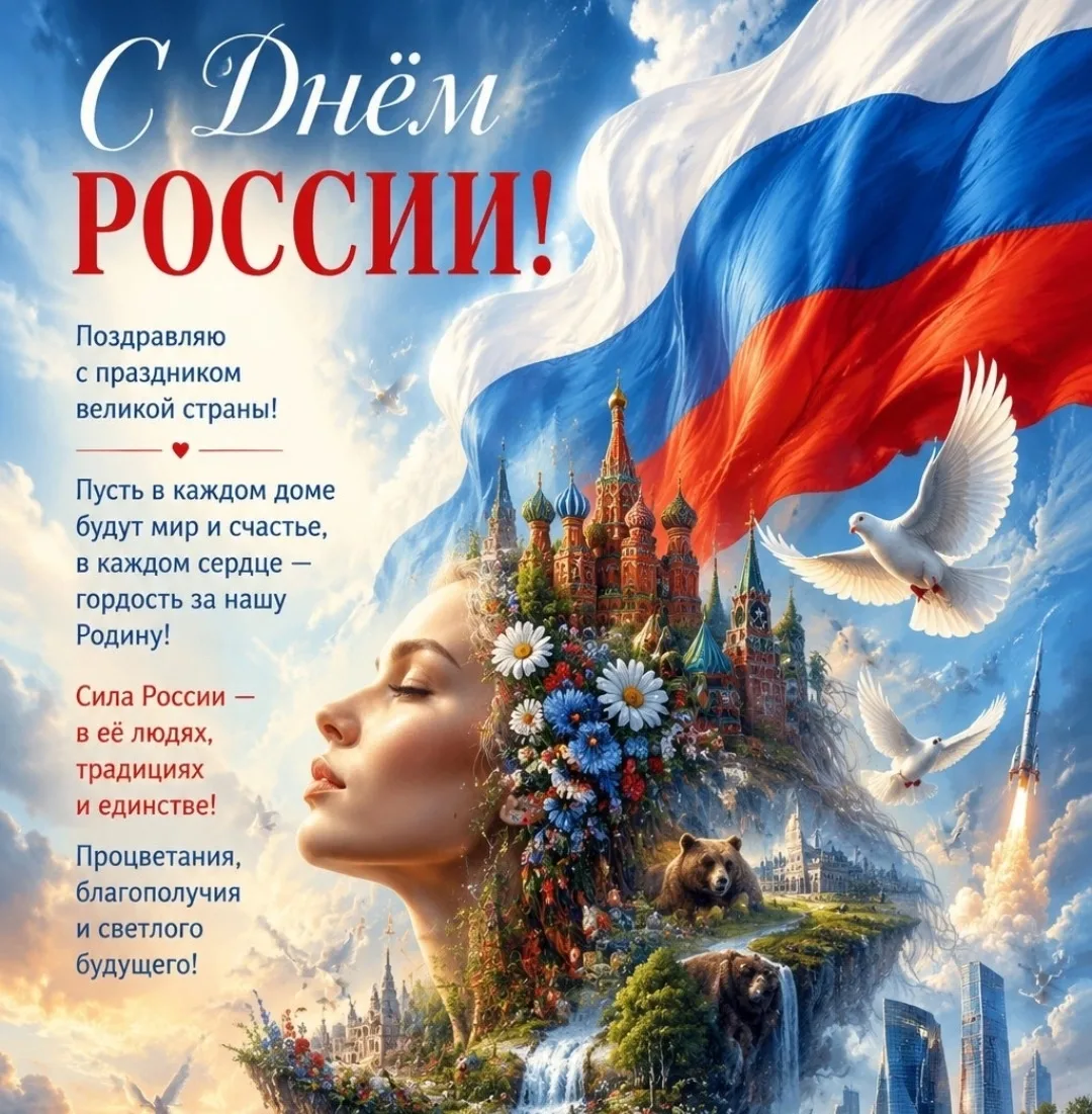 🇷🇺 Сегодня мы отмечаем один из самых значимых праздников нашего государства — День России! 
Это де